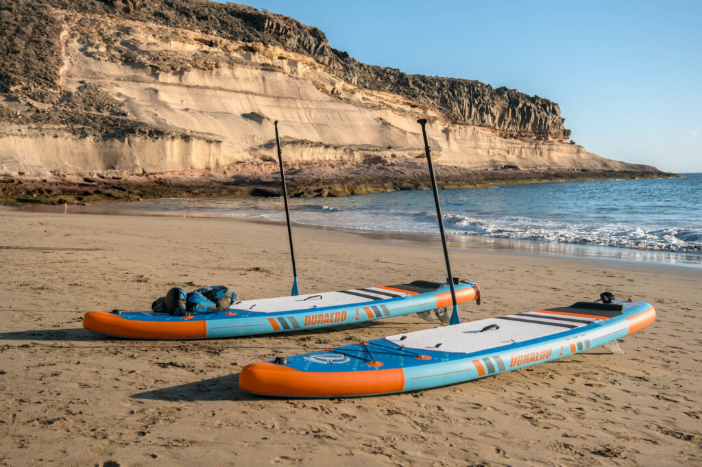 Inflatable paddleboard rental for full-day adventures in Tenerife South