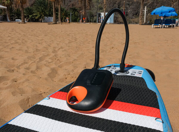 Wireless paddleboard inflator rental Tenerife – electric pump for fast inflation